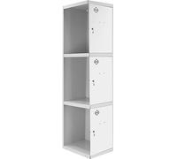 Simonrack Casier Vestiaire Metallique, 3 Porte, 1800x300x500 mm, Gris/Blanc, 1800x300x500