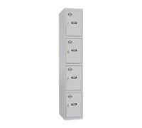 SimonRack Casier Vestiaire Metallique, 4 Portes, Comprend la Clé, 1800x400x500 mm, Gris - Simonlocker