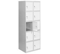 SimonRack Casier Vestiaire Metallique, 5 Porte, 1800x600x500 mm, Gris/Blanc, 1800x600x500