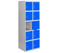 SimonRack Casier Vestiaire Metallique, 5 Porte, 1800x600x500 mm, Gris/Bleu, 1800x600x500