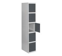 SimonRack Casier vestiaire métallique, 5 Portes, 1800 x 400 x 500 mm, Gris/Anthracite, 1800x300x500