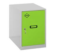 Simon Rack Casier Vestiaire Metallique Petit, 475x300x500 mm, Armoire Metallique Petit, Comprend la Clé, Gris/Vert - Simonlocker