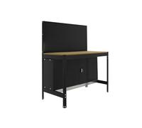 SimonRack Etabli d’Atelier, Capacité de Charge 400 kg, 1445x910x610 mm, Panneau Perforé, Aromire avec Étagère, Table de Travail Bricolage, Anthracite/Bois - BT2