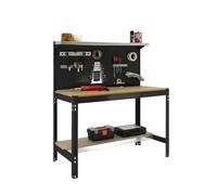 Simonrack Établi d'atelier BT3 – 400 kg, 1445×910×610, panneau perforé, 1 étagère, anthracite/bois