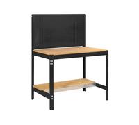 SimonRack Etabli d’Atelier, Capacité de Charge 400 kg, 1445x910x610 mm, Panneau Perforé, Table de Travail Bricolage, Anthracite/Bois - BT2