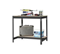 SimonRack Etabli d’Atelier, Capacité de Charge 600 kg, 842x1210x760 mm, Table de Travail Bricolage, Anthracite/Bois - BT0