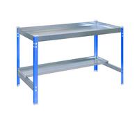 Simonrack - Établi métallique 2 Niveaux - 840 x 1500 x 600 mm - KIT SIMONGARDEN Desk - Bleu - Galvanisé