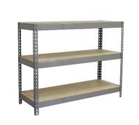 Simonrack - Étagère métallique 3 niveaux - 2000 x 2400 x 600 mm - KIT SIMONFORTE- CHIPABOARD - Gris - Bois