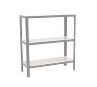 Simonrack - Étagère métallique 3 niveaux - 900 x 1000 x 300 mm - KIT HOMECLICK WOOD PLUS - Gris - Blanc