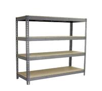 Simonrack - Étagère métallique 4 niveaux - 2000 x 2400 x 900 mm - KIT SIMONFORTE - CHIPBOARD - Gris - Bois