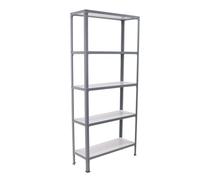 Simonrack - Étagère métallique 5 niveaux - 1800 x 1000 x 300 mm - KIT HOMECLICK WOOD PLUS - Gris - Blanc
