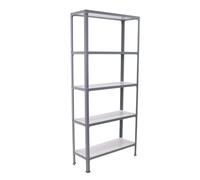 Simonrack - Étagère métallique 5 niveaux - 1800 x 800 x 300 mm - KIT HOMECLICK WOOD MINI - Gris - Blanc