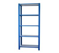 Simonrack - Étagère métallique 5 niveaux - 2100 x 900 x 300 mm - KIT OFFICLICK - WOOD I.M. - Bleu - Blanc