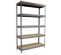 Simonrack - Étagère métallique 5 niveaux - 2500 x 1200 x 750 mm - KIT SIMONFORTE - CHIPABOARD - Gris - Bois