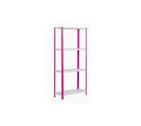 SimonRack Étagère métallique de rangement, 4 étagères, haute capacité, charge 100 kg, 1600 x 1000 x 300 mm, étagère de salon, salle de bain, cuisine, rose/blanc - SimonHome Classic