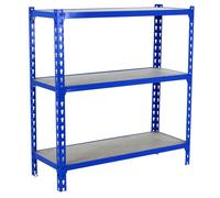 SimonRack Étagère Rangement et 3 Niveaux en Boix, 200 kg Capacité de Charge et Point de Flexion, 900x1100x300 mm, Étagère Charge Lourde, Étagère Garage, Gris/Bois - Maderclick