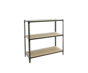 SimonRack Étagère Rangement et 3 Niveaux en Boix, 200 kg Capacité de Charge et Point de Flexion, 900x1100x300 mm, Étagère Charge Lourde, Étagère Garage, Anthracite/Bois - Maderclick