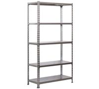 Simon Rack Étagère Rangement et 5 Niveaux, 180 kg Capacité de Charge et Point de Flexion, 2000x1000x400 mm, Étagère Charge Lourde, Étagère Garage, Gris/Galvanisé - Simonclick