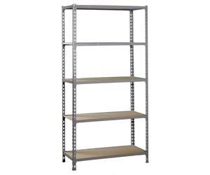 SimonRack Étagère Rangement et 5 Niveaux en Boix, 150 kg Capacité de Charge et Point de Flexion, 2000x1000x400 mm, Étagère Charge Lourde, Étagère Garage, Gris/Bois - Maderclick