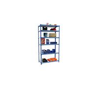 SimonRack Étagère Rangement et 6 Niveaux, 200 kg Capacité de Charge et Point de Flexion, 2500x1100x400 mm, Étagère Charge Lourde, Étagère Garage, Bleu/Galvanisé - Simonclick