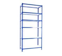 SimonRack Étagère Rangement et 6 Niveaux, 200 kg Capacité de Charge et Point de Flexion, 2500x1100x400 mm, Étagère Charge Lourde, Étagère Garage, Bleu/Blanc - Simonclick