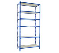 Simonrack Étagère de rangement Maderclick 6 niveaux en bois 150 kg 2500x800x300 mm Bleu/Bois