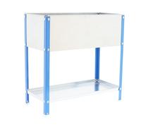 SimonRack Jardinieres Exterieures, Trous de Drainage, Capacité 100 L, 850x900x400 mm Bleu/Galvanisé -Simon Garden
