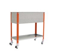 SimonRack Jardinieres Exterieures, Trous de Drainage, Capacité 100 L, Jardinieres à Roulettes, 925x1200x400 mm Orange/Galvanisé -Simon Garden