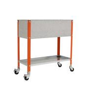 SimonRack Jardinieres Exterieures, Trous de Drainage, Capacité 100 L, Jardinieres a Roulettes, 925x900x400 mm Orange/Galvanisé -Simon Garden