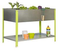 Simon Rack - Jardinière galva/vert 200L avec étagère - UrbanGarden Top 850x1200x600 Galva