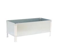 SimonRack Jardinieres Exterieures, Trous de Drainage, Capacité 400 L, 410x1200x1200 mm Blanc/Galvanisé -Simon Garden