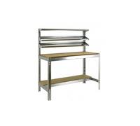 Simonrack Établi d'atelier BT1 – 600 kg, 1445×1210×610 mm, 3 étagères, galvanisé/bois