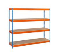 Simonrack Simonforte 2406-4 Plywood Kit d'Etagère Bleu/Orange/Bois