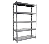 SimonRack SimonTaller Étagère métallique, 500 kg à Point Flexible, 2 000 x 2100 x 750 mm, 5 étagères, étagère de Rangement, étagère Industrielle, Gris/galvanisé