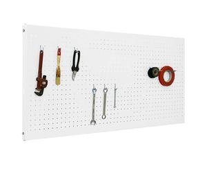 SimonRack Simonwork Panneau d'outils mural avec 8 crochets, 1500 x 600 mm, blanc