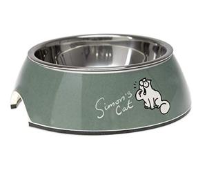 Simon's Cat by Karlie, gamelle pour Chat, Gris Clair, 14x14x4,5 cm