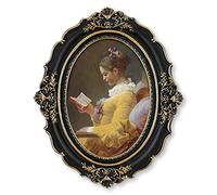 Simon's Shop Cadre Photo 13x18 cm Noir pour Photo de Famille de Mariage, Cadre Photo Ovale 13x18 cm pour Mur et Table, décoration Vintage