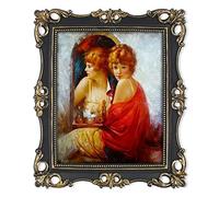 SIMON'S SHOP Cadre photo de 20,3 x 25,4 cm pour mur et table, cadre photo vintage noir avec détails dorés, cadre gothique de style rétro pour photos et œuvres d'art