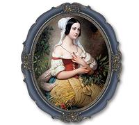 SIMON'S SHOP Oval Picture Frames 11x14, Vintage Picture Frame for 11 by 14 Images, Antique Wall Picture Frames, Victorian Photo Frame in Navy Blue with Gold Accents