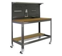 SIMONWORK Banc de travail avec roues BT3 900 gris/bois