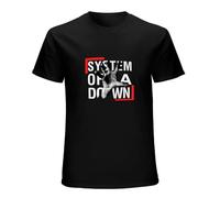 SIMOROL SOAD System Band Down Pullover Short Sleeve T-Shirt for Men Black S