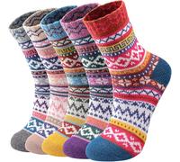 Simpcomf Chaussettes Chaudes Femme en Merino Laine 35-38 39-42 Chaussettes Hiver Thermiques Épaisse Douces Chaussettes Travail Randonnée Fantaisie Cadeau Noel Femme