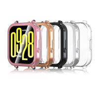 Simpeak 5-Pcs Coque Compatible avec Xiaomi Redmi Watch 5 Active, Housse de Protection Légère en Silicone Souple Ultra-Mince TPU Case pour Redmi Watch 5 Active - Transparent/Rose/Argent/Noir/Or Rose