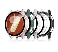Simpeak 5PCS Protection Écran Compatible pour Samsung Galaxy Watch 7 40mm Coque 2 en 1 Cadre PC Rigide et Verre Trempé HD, Sensible au Toucher/Couverture Complète/Ultra Mince/Anti-Bulle