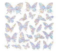 Simpeak Autocollants de Fenêtre Prisme, Attrape-Soleil Adhésifs Vitre, Stickers Muraux PVC Anti-Collision Papillon, Décorations Transparentes pour Salle à Manger Chambre, 2 Feuilles