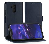 Simpeak Coque Compatible pour Huawei Mate 20 Lite (6,3"), Housse en Cuir Premium Flip Case Portefeuille Etui Compatible pour Huawei Mate 20 Lite avec Carte Fente, Bleu