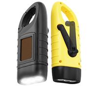 Simpeak Lampe de Poche Solaire Lot de 2 Torche LED Solaire & Manivelle Flashlight Rechargeables Les Activité en Plein Air Lampe d'urgence