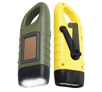 Simpeak Lampe de Poche Solaire Lot de 2 Torche LED Solaire & Manivelle Flashlight Rechargeables Les Activité en Plein Air Lampe d'urgence