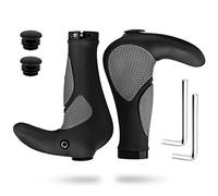 Simpeak Poignées de Guidon de vélo Ergonomique VTT Mountain Bike Cycliste par poignées de Verrouillage Anti-dérapant Ram Corne Bar Guidon Fin - Une Paire (Noir + Gris)