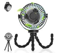Simpeak Ventilateur Portable 5200 mAh Mini Ventilateur Silencieux - 4 Façons d'Utiliser, 3 Vitesses, 3 Modes de Lumière, Rotation à 720°